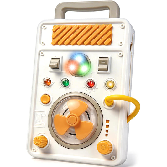 Montessori Busy Board for 1+ Year Old, Airplane Travel Toys Roadtrip Activities for Toddlers Fine Motor Toy Educational LED Light Switch Learning Sensory Activity Board for Toddler 1-3 Boy Girl Gift