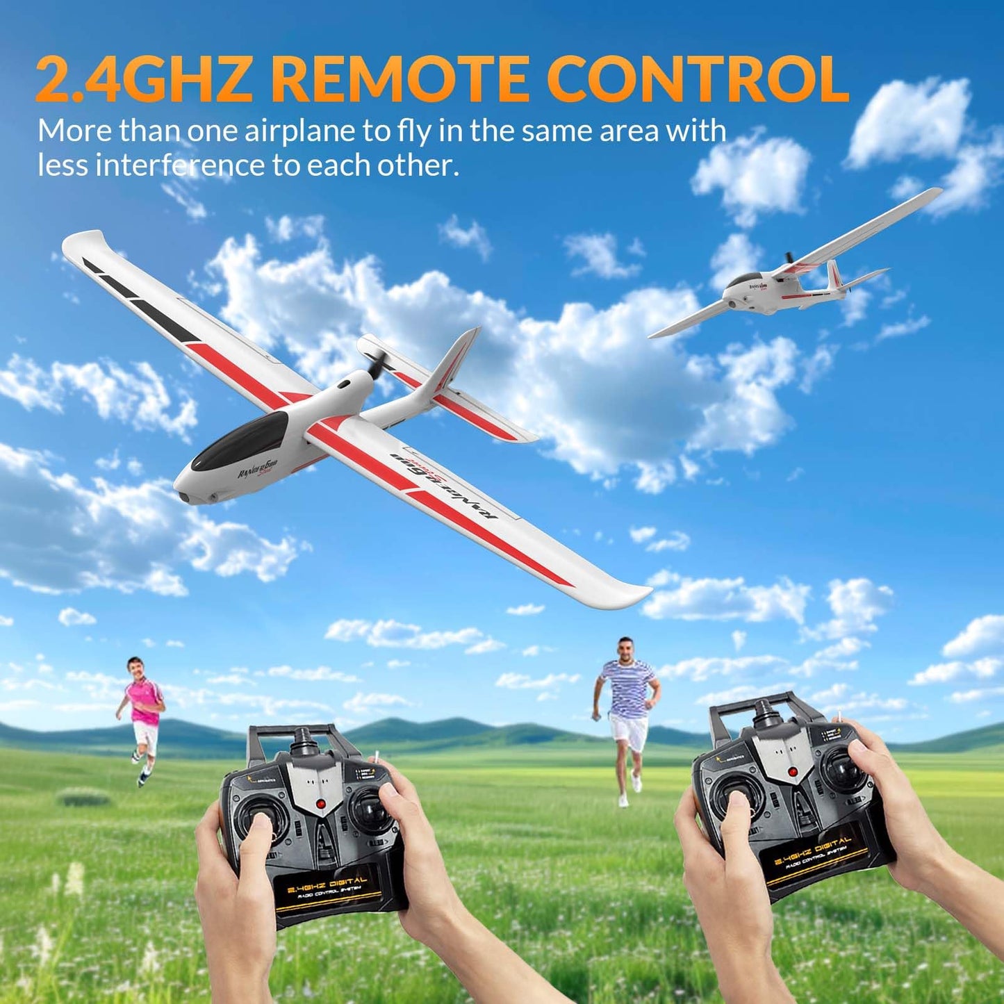 rcxsuv VOLANTEXRC RC Glider Plane 4CH, New Version Remote Control Airplane with 6-Axis Gyro for Beginners, 3 Flight Modes & Aerobatics 2.4G RC Plane for Adults, 23.6 * 18.1 inches White