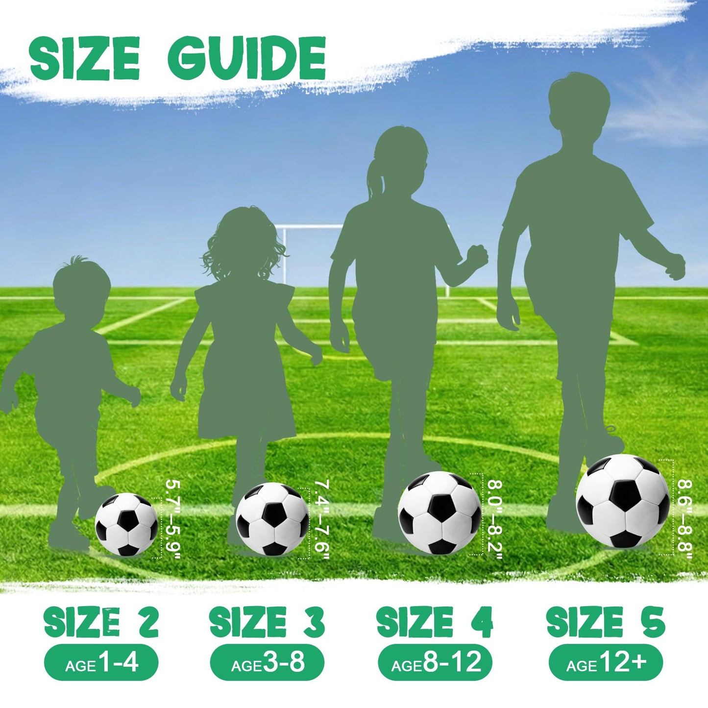 EVERICH TOY Kids Soccer Ball Size 3, Classic Soccer Ball Size 3 for Toddlers & Kids, Indoor Outdoor Play Toys, Great Present for Boys & Girls 3 4 5 6 7 8 Years Old
