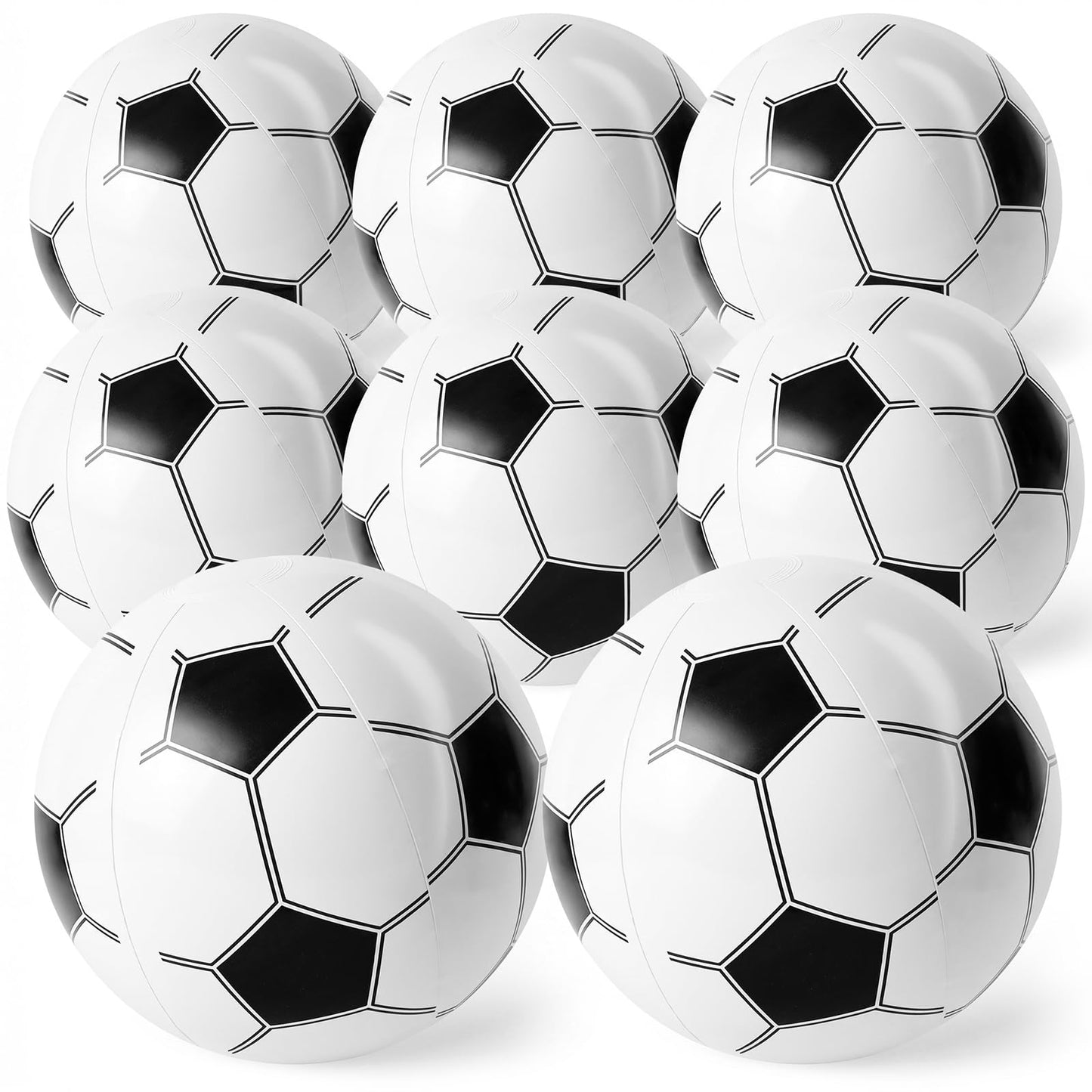 FUTUREPLUSX Inflatable Soccer Balls, 12-inch Beach Balls Bulk for Beach Toys & Soccer Birthday Party Decorations & Party Favors for Kids, Goodie Bags Stuffers (Pack of 8)