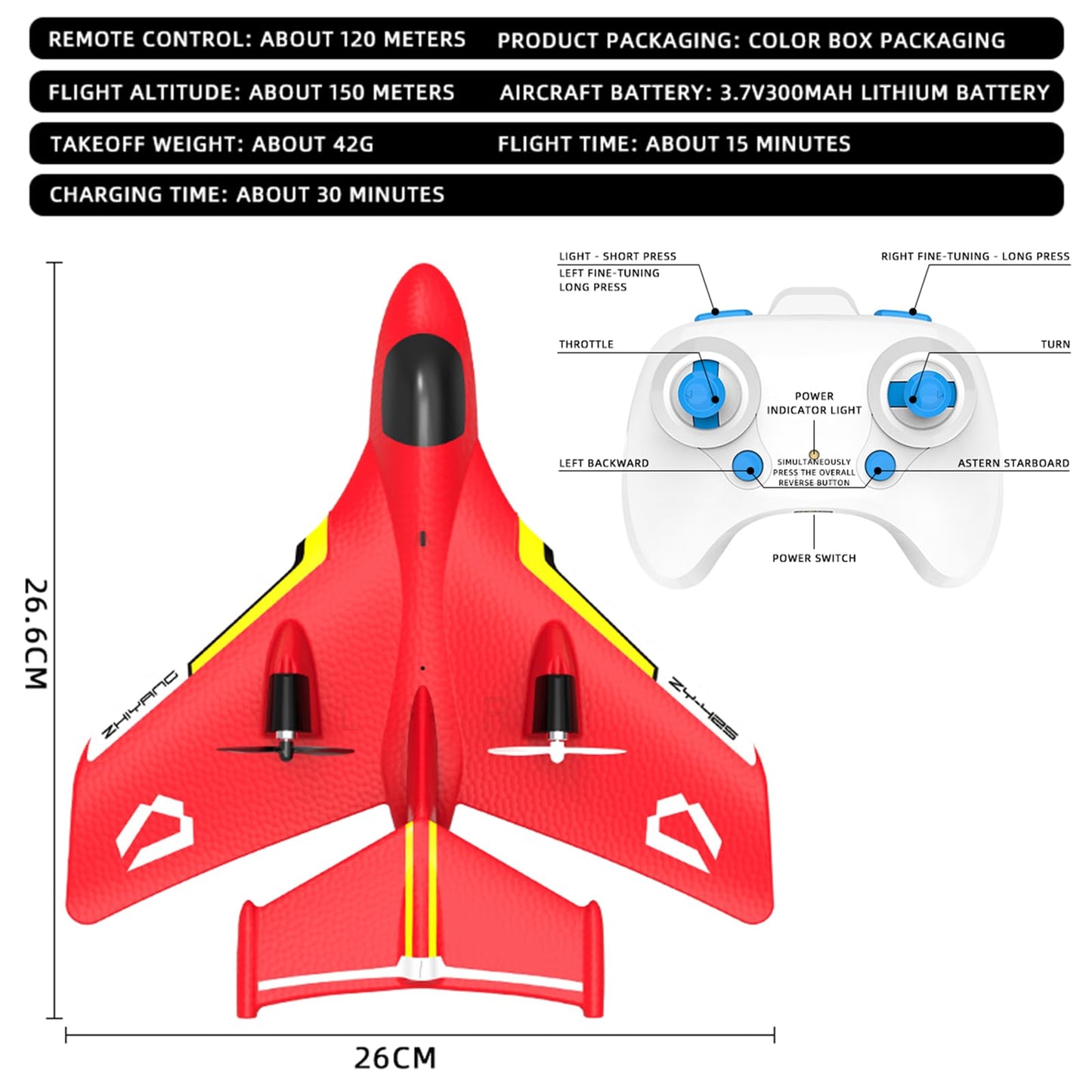 Remote Control Wireless Airplane Toy, Gravity Gliders Airplane With Lights, Rc Plane For Water Land & Air, Rc Float Plane, 2.4G 2 Channels Rc Remote Control Fighter Model Toy For Adults Kids (Blue)