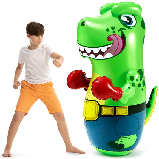 JOYIN Inflatable T.rex Dinosaur Bopper 47 Inches, Bop Bag Inflatable Punching Toy, Kids Punching Bag with Bounce-Back Action