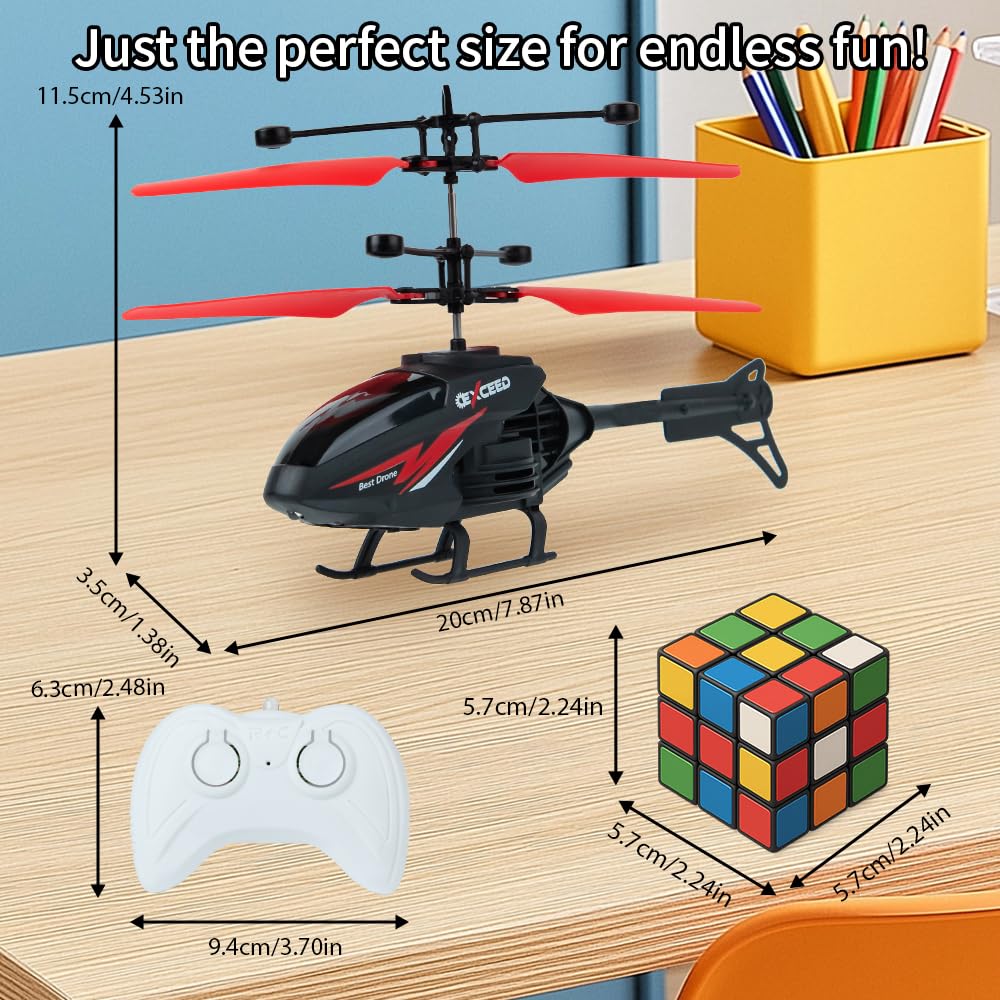 RC Helicopter, Remote Control Helicopter Toy for Kids with 10Mins Flight, Gesture Sensing Indoor Flying Helicopter Toys,3 Pack RC Airplane for Kids with Light,Birthday Gifts for Boys and Girls