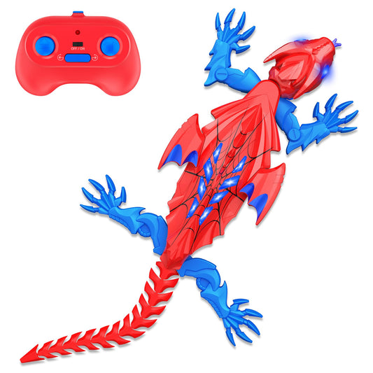 TWFRIC Wall Climbing Gecko Lizard The Rechargeable Remote Control Car Toy - Exciting RC Crawlers for Kids Ages 6+, Unlock Endless Fun, Perfect for Halloween, Christmas & Birthday Gifts (Red)