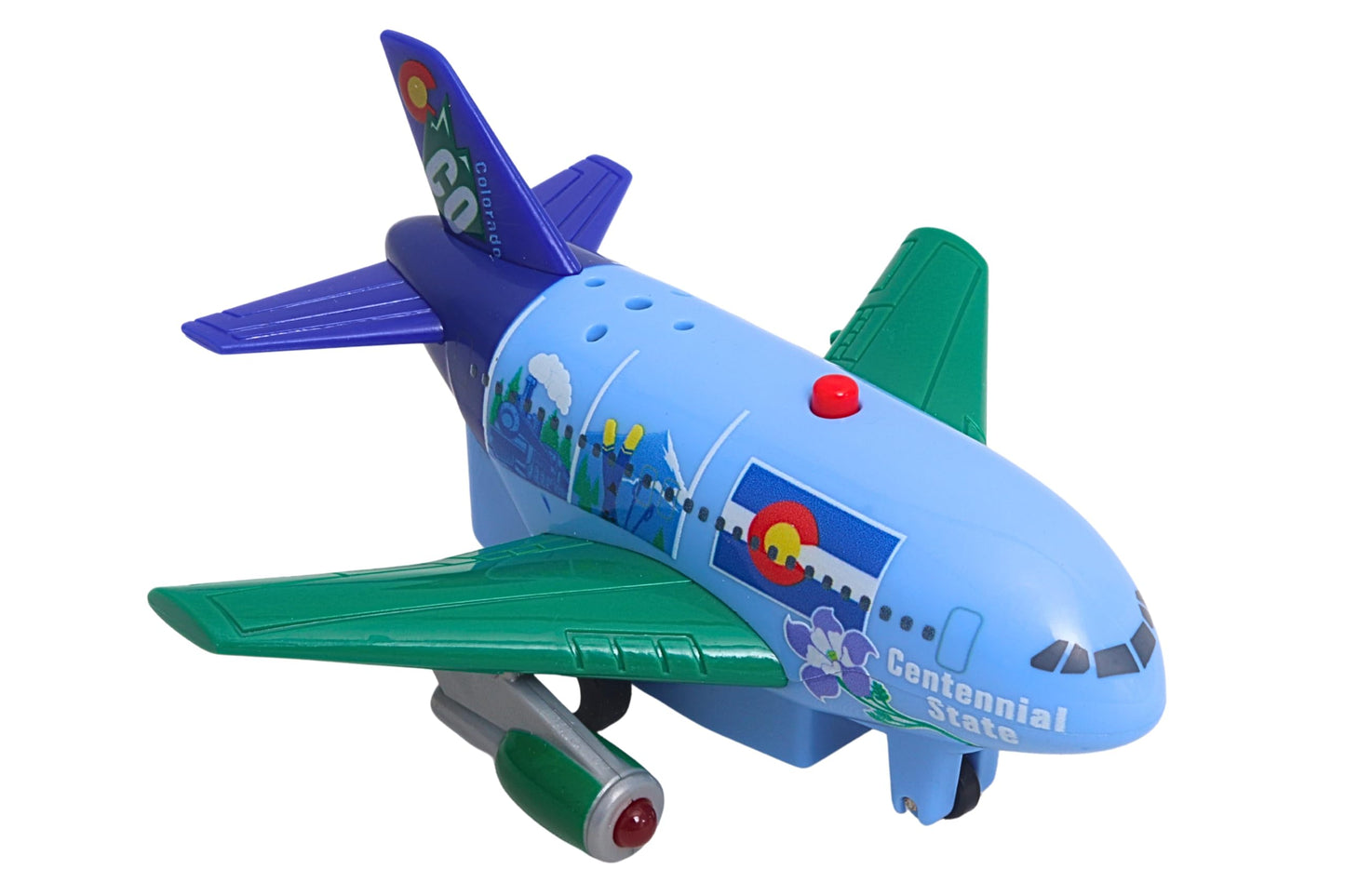 Daron Colorado Pullback Airplane – Light & Sound Jet Toy with Electronic Take-Off, 4¼-Inch Plastic Aircraft for Kids Ages 3+