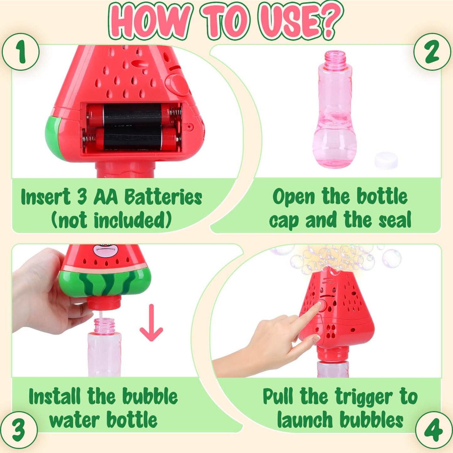 Aooess Bubble Wands for Kids Ages 3-5 Years Old: Automatic Bubble Machine for Kid, Light Up Bubble Wand Toddler Outdoor Toys, Summer Outdoor Party Birthday Gift for 3 4 5 6 7 8 Year Old Girls, Red