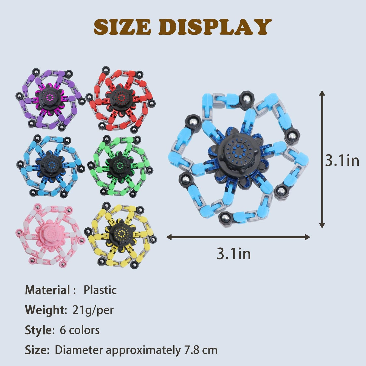 24Pcs Transformable Fidget Spinners Toys- Deformable Fingertip Gyro Stress Relief Sensory Toys, Easter Party Favors & Birthday Gifts for Kids Adults Boys Girls