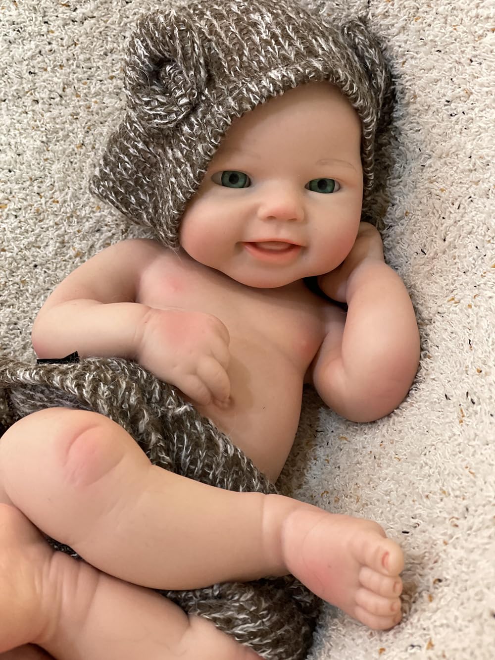 Abenduot Silicone Baby Doll - 16 Inch (Weight 4.4 Lb) Reborn Baby Dolls Silicone Full Body Silicone Weighted Realistic Sleeping Newborn Lifelike Preemie Doll Gift