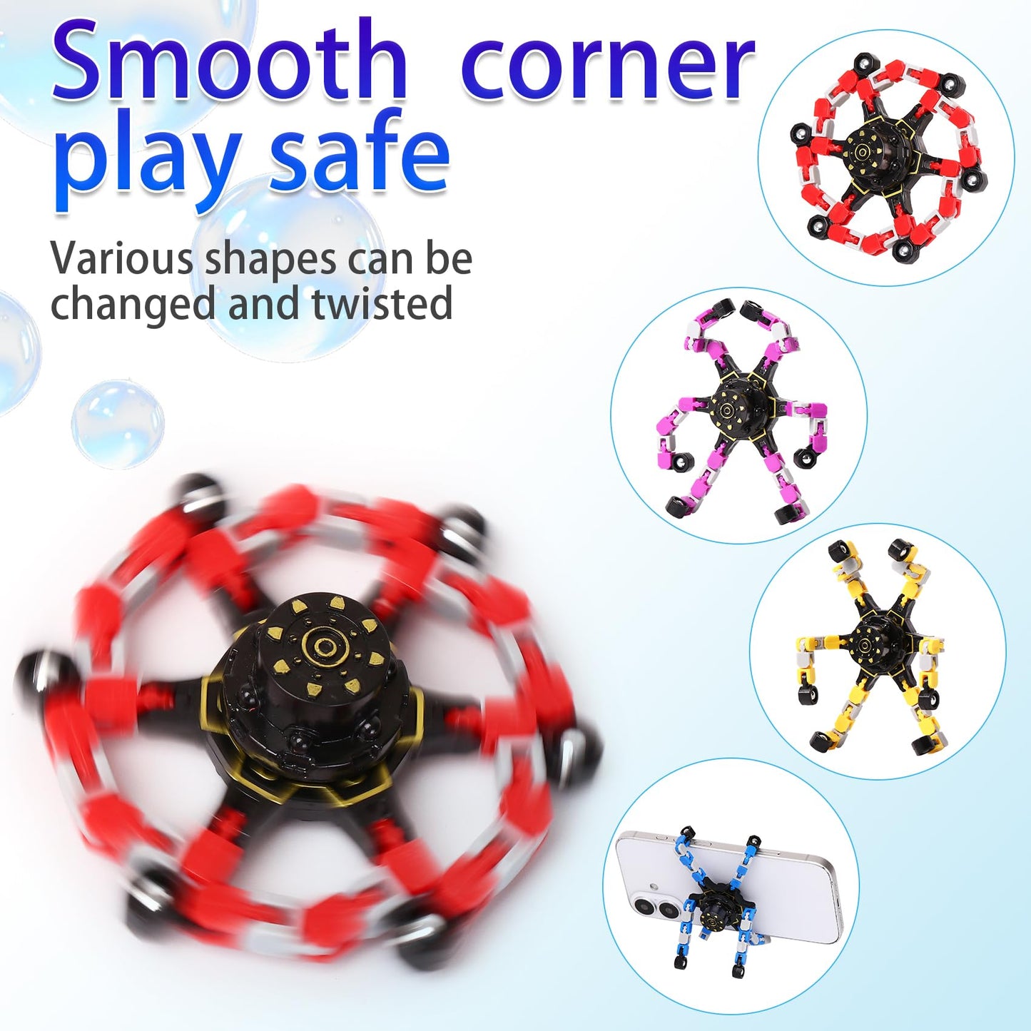 Easter Basket Stuffers for Kids, Transformable Fidget Spinners for Party Favors, Goodie Bag Stuffers, Classroom Prizes, Birthday Gifts, Stress Relief Sensory Toys for Boys & Girls (24PCS)