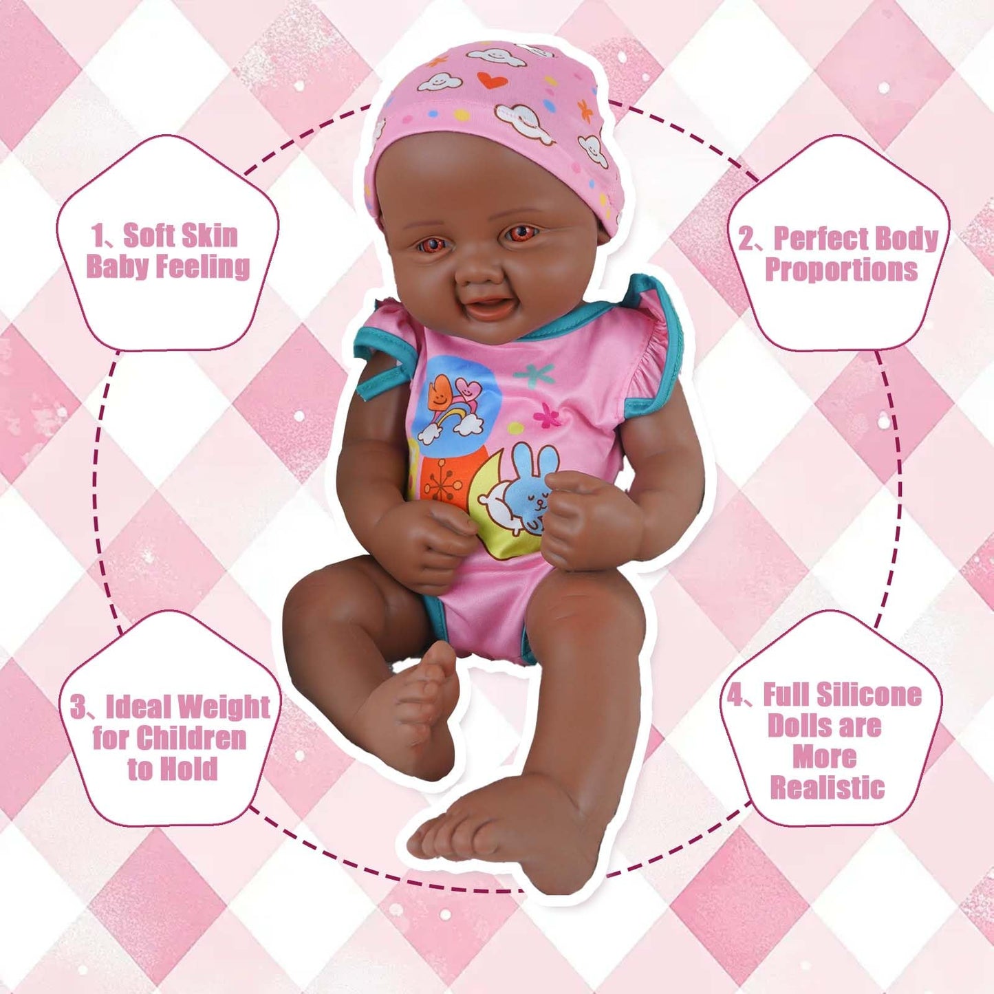 MEIVCOS 17.3 in Full Silicone Reborn Baby Dolls, 1:1 Lifelike Newborn Dolls Non Vinyl Realistic Reborn Toddler Dolls Boy Washable Sleeping Doll