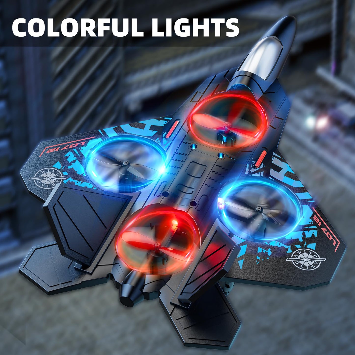 MSKOLER Foam Remote Control Airplane for Kids 8-12, 2.4 GHz RC Plane with Colorful Lights, 360° Flips & Stunt Roll, RC Airplane Toy for Boys and Girls Ages 8-16, Boy Toy for Kids and Adults