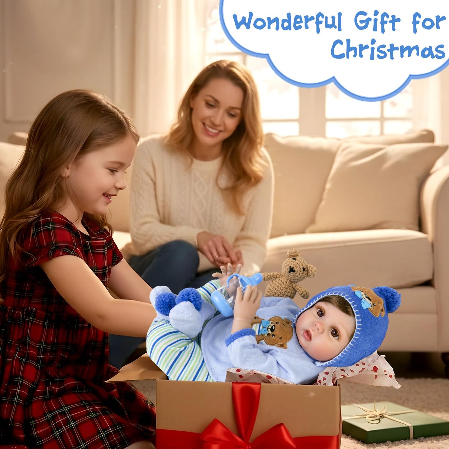 Aori Reborn Baby Boy Doll - 22 Inch Realistic Lifelike Weighted Newborn Boy with Ultra Soft Body, Pacifier, Outfit | Handmade Soft Vinyl Baby Doll for Kids 3+, Toddlers, Collectors