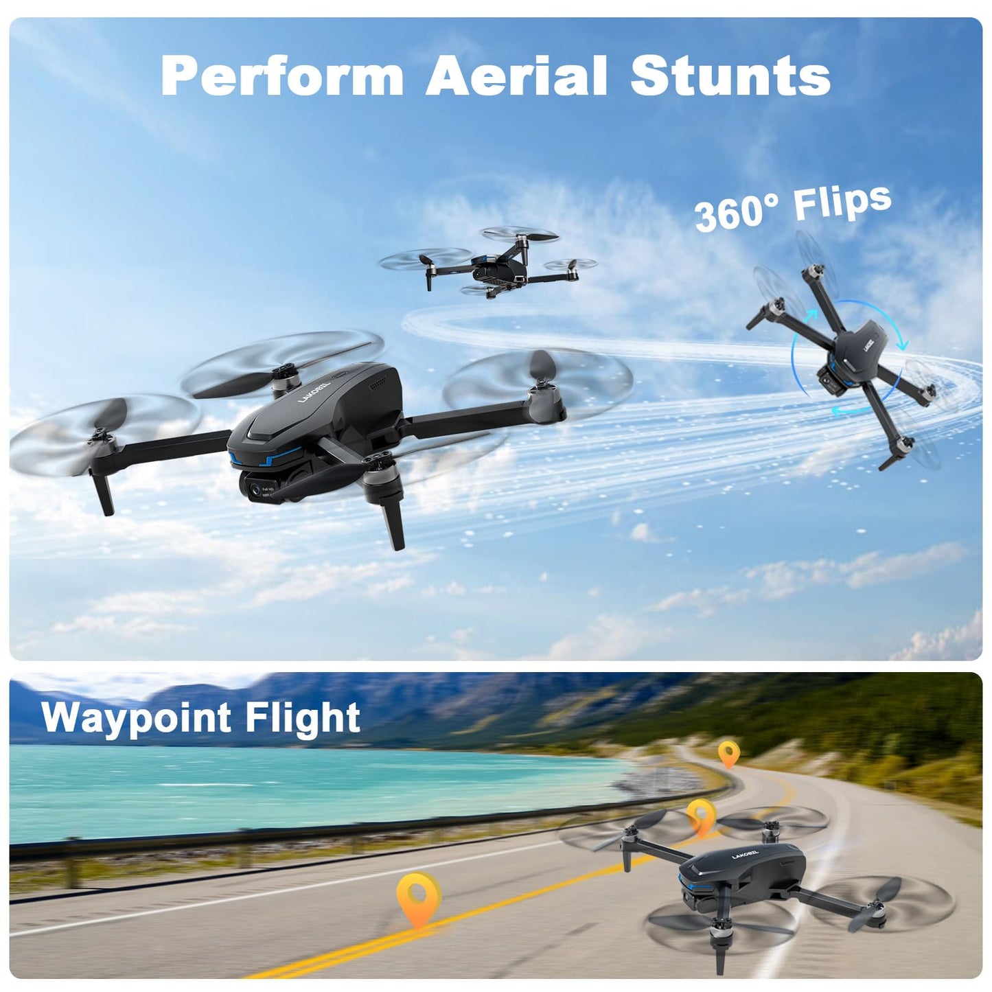 Drone with AI Optical Flow & AI Voice/Gesture Control, 1080P FHD FPV Camera for Kids Beginners Adults, Brushless Motor Foldable RC Drone, One-Key Start, 3D Flips, 2 Batteries 26 Min, Indoor/Outdoor