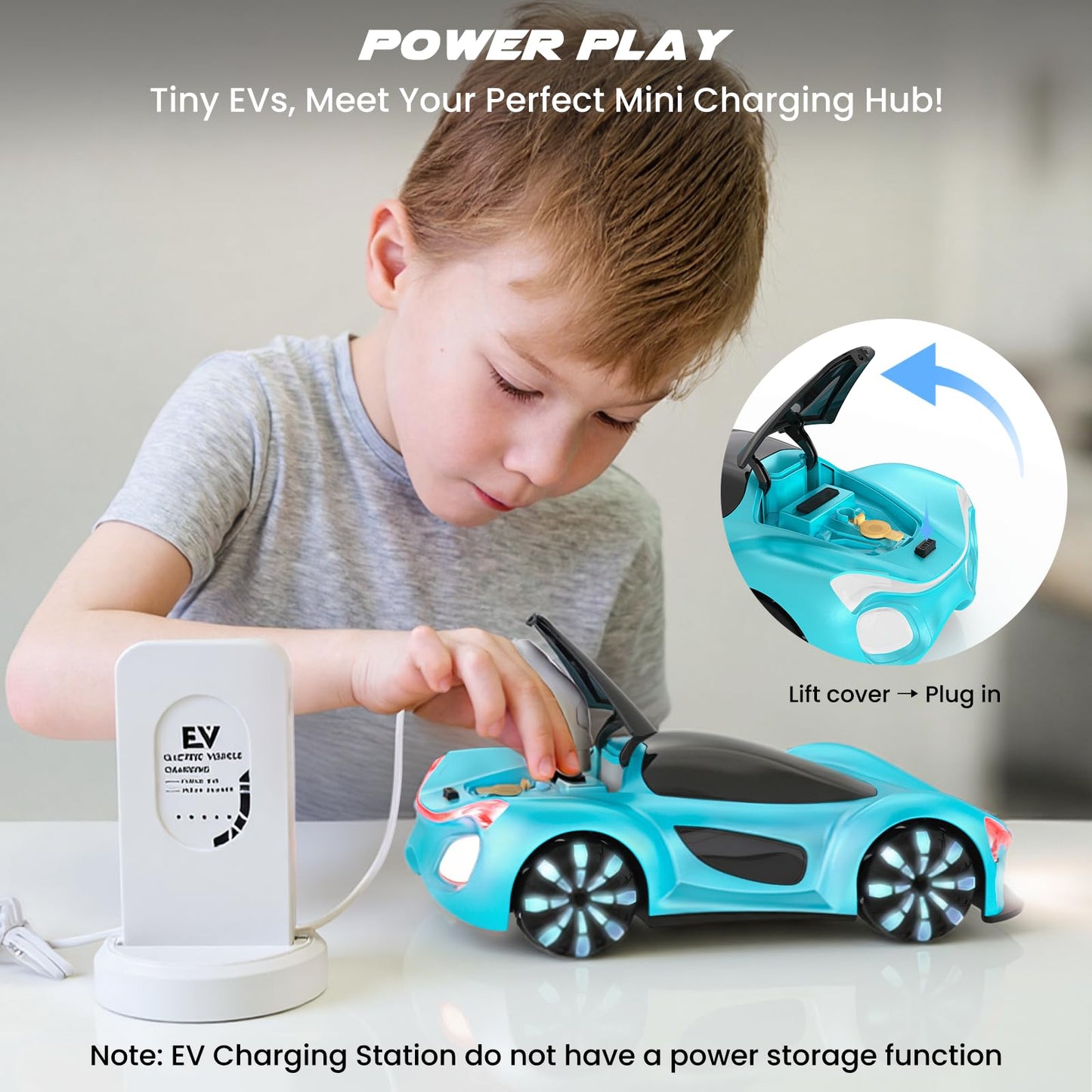 SIMREX Gesture Sensing Remote Control Car with Charging Dock - 360° Rotate Drift RC Stunt Car Toy, 40 Min Playtime, Dual Control, Spray Mist & LED Lights, Birthday Gift for Kids Boys Girls（Blue）