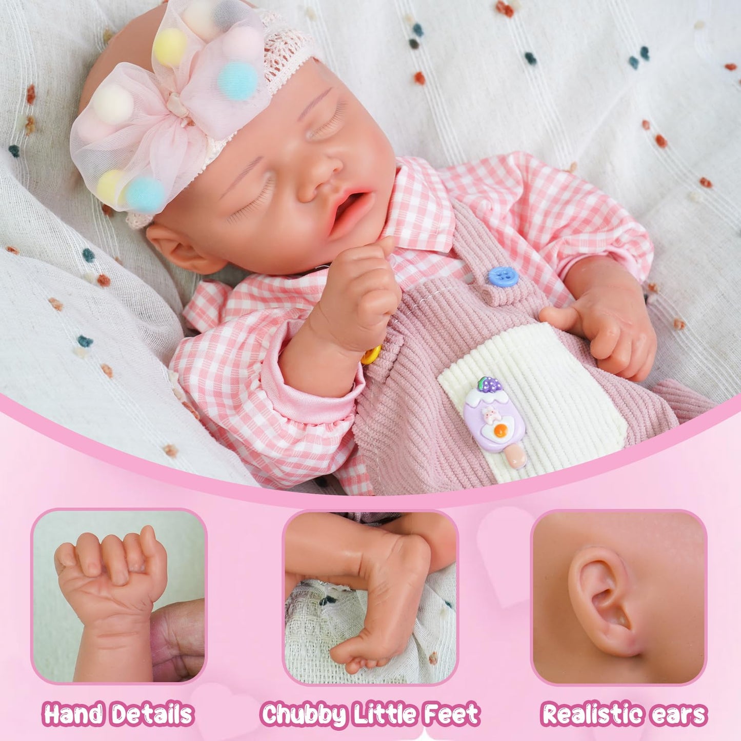 Maletofe Realistic Reborn Baby Doll, 16.5 Inch Silicone Baby Doll Girl, Full Body for Boys and Girls, Clothing Accessories Included, Kids Gift Set (Dann - Nude)