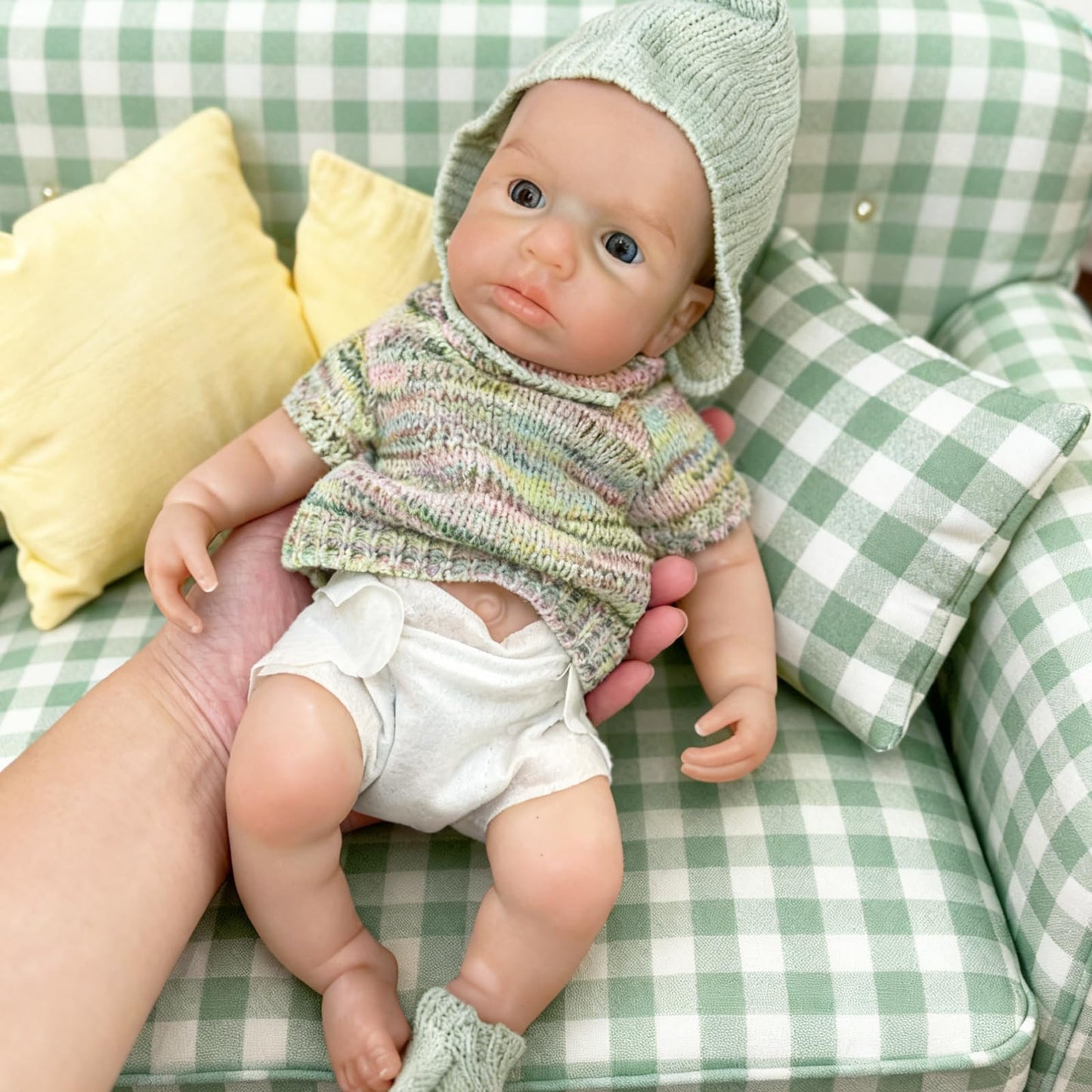 Gileutay 12 inch Realistic Full Silicone Baby Doll Girl Life Like Reborn Silicone Baby Doll with Open Mouth