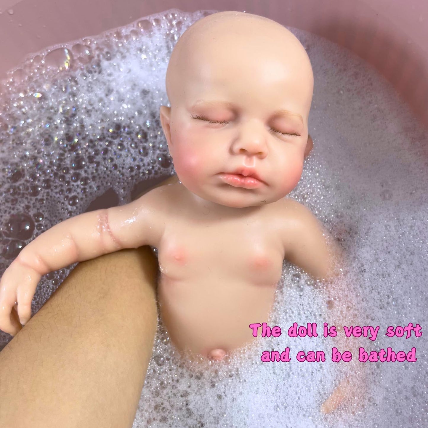 MRB Realistic Baby Doll Girl,12 Inch Silicone Reborn Baby Dolls, Real Life Baby Dolls Silicone Elastic and Stress Reliever Toy for Kids Age 3 + & Collection