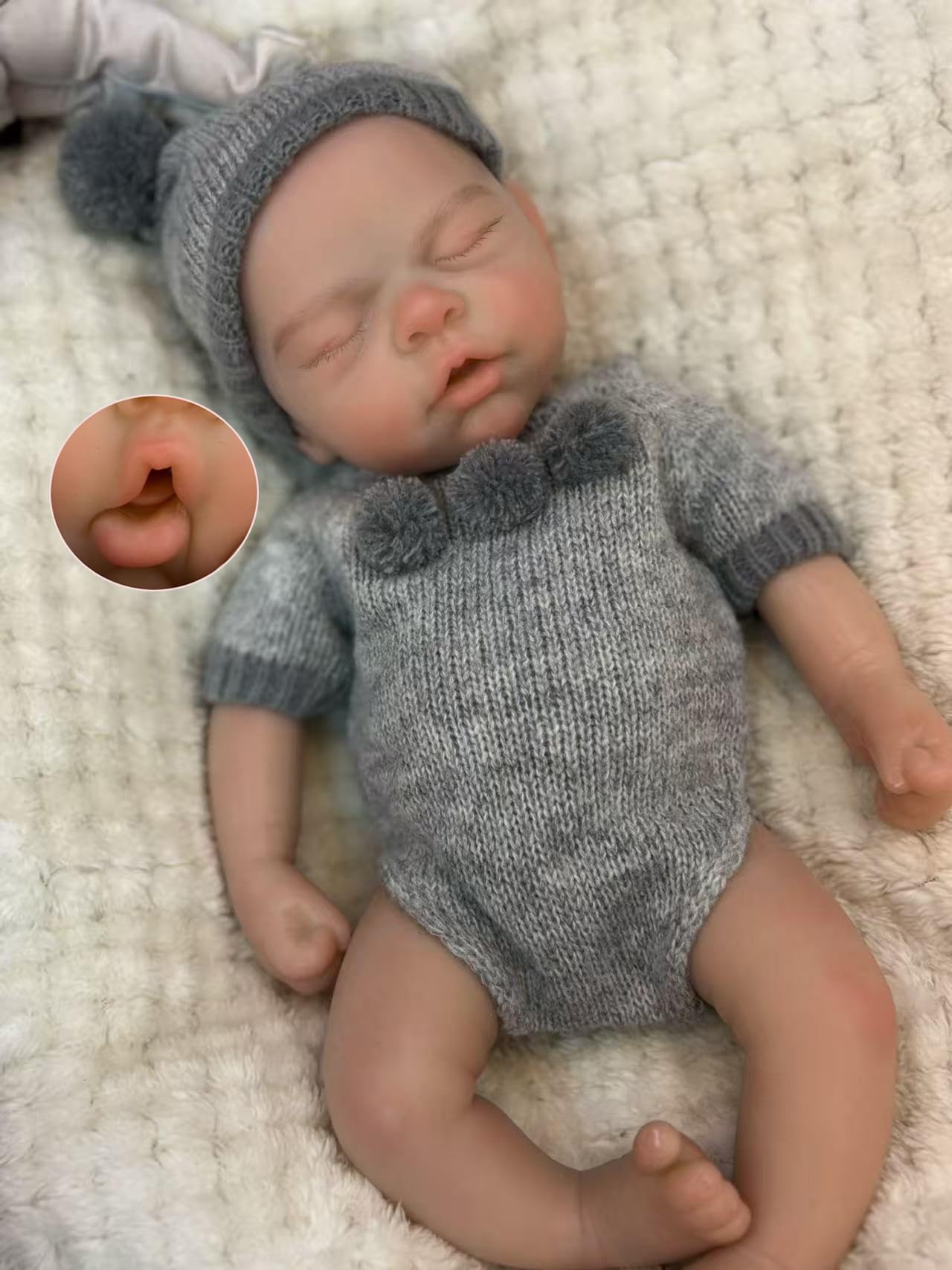Aniiyy 13 Inch Full Silicone Reborn Baby Dolls-13 Inch Realistic Newborn Anatomically Correct Girl,Silicone Full Body Lifelike Baby