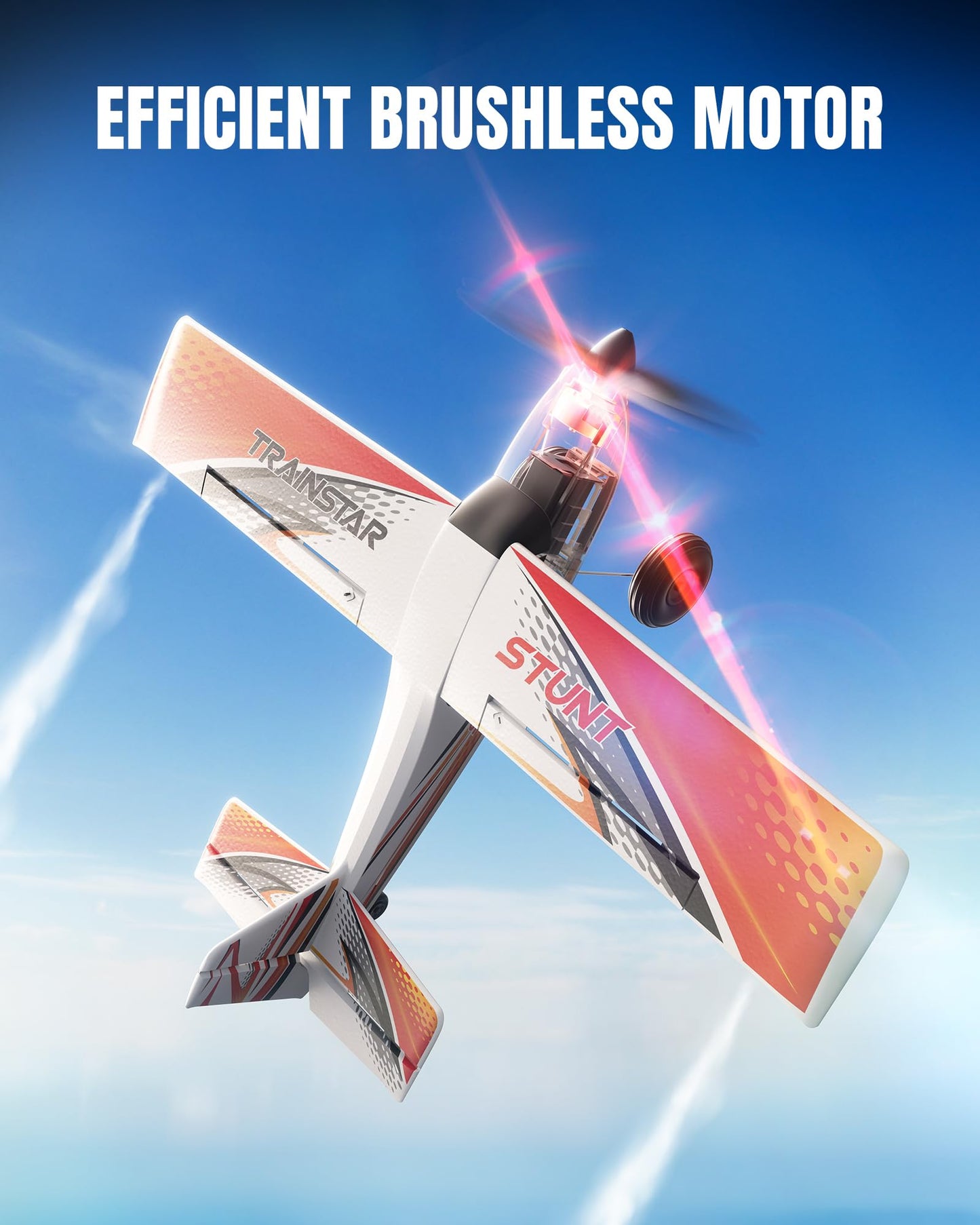 volantexrc 4 CH RC Plane TrainStar 500mm Brushless Remote Control Airplane Fighter RTF with 6-Axis Gyro,3 Modes & Aerobatics, 2.4GHz Radio Controlled Aircraft for Beginners & Adults (Red)