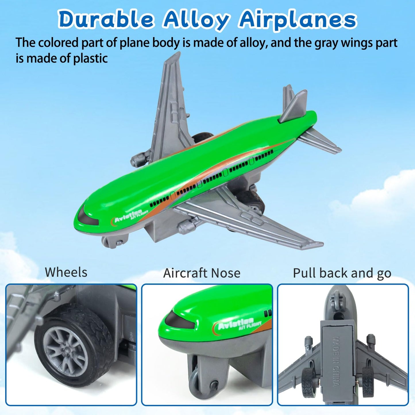 15 Pack Airplane Toys Goodie Bag Stuffers, Mini Diecast Toy Airplane for Boys 3 4-8 Years, Pull Back Alloy Model Planes Toys for Kids Birthday Party Favors, 6 Colors