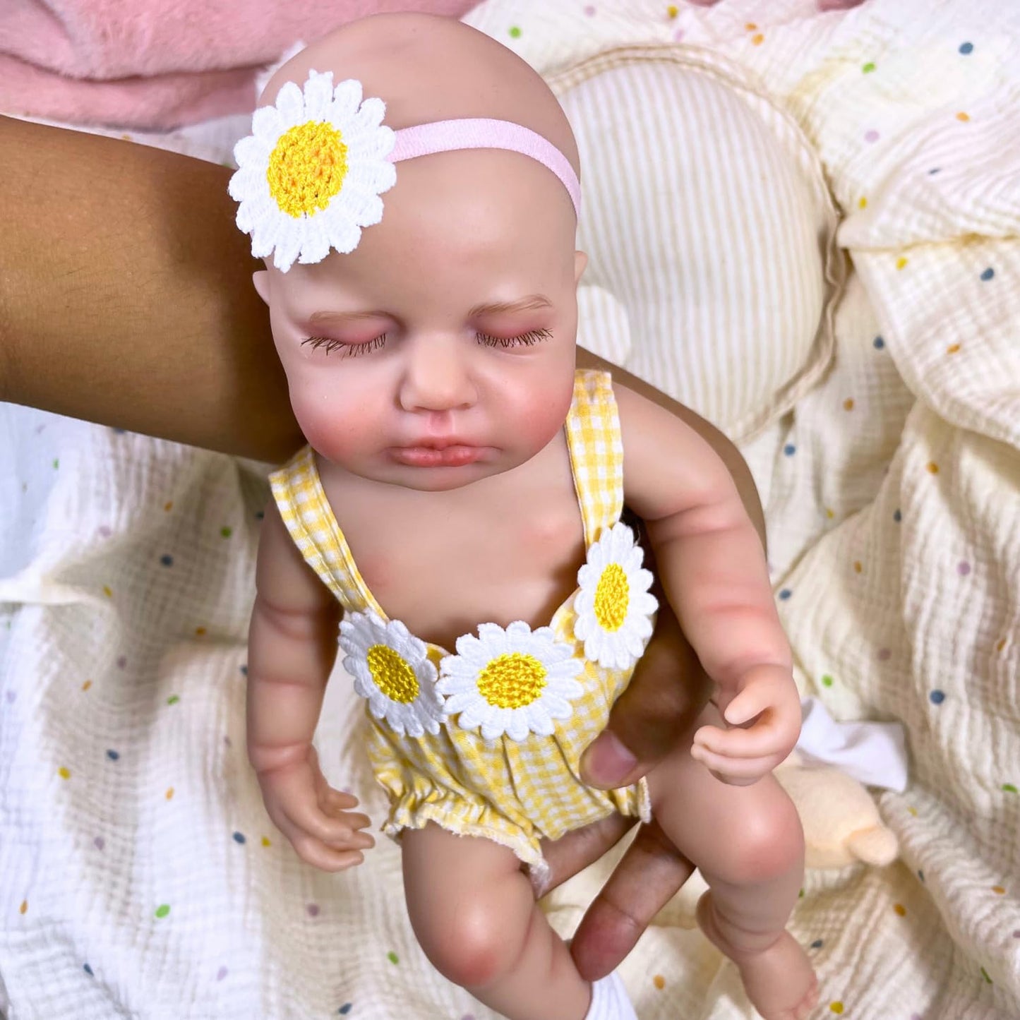 MRB Realistic Baby Doll Girl,12 Inch Silicone Reborn Baby Dolls, Real Life Baby Dolls Silicone Elastic and Stress Reliever Toy for Kids Age 3 + & Collection