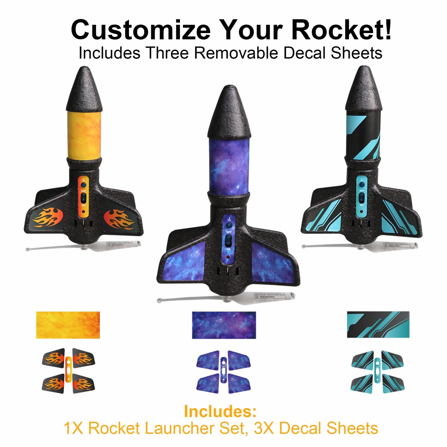 FUNBOOST Rocket Launcher for Kids, Electric Flying Model Rocket with Parachute, Air Rocket Toy Launch up to 200 ft, Outdoor Space Rocket Toys for Boys & Girls, Ages 8-12