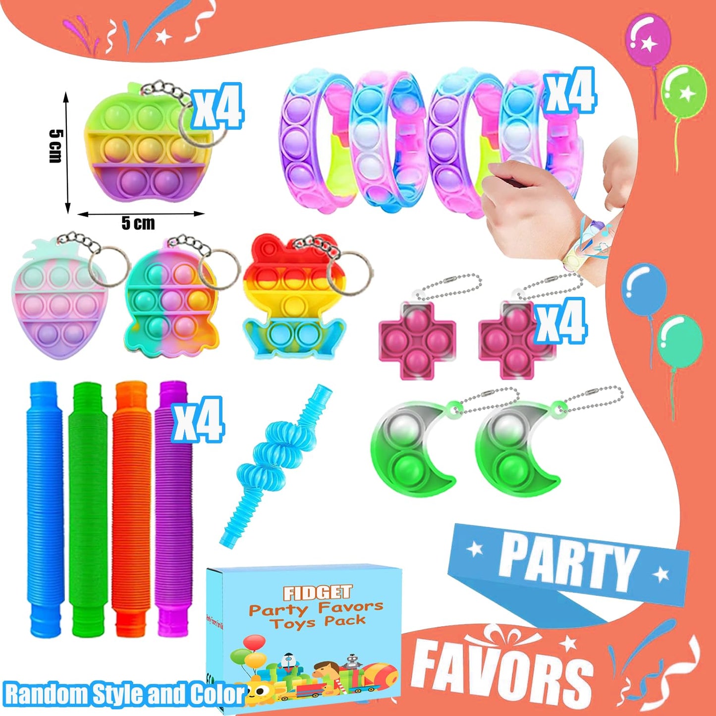 Korilave 132 Pcs Party Favors for Kids 4-8, Treasure Box Toys for Classroom, Prizes for Kids Classroom, Pinata Fillers Goodie Bags Stuffers, Bulk Fidget Toys Birthday Gifts