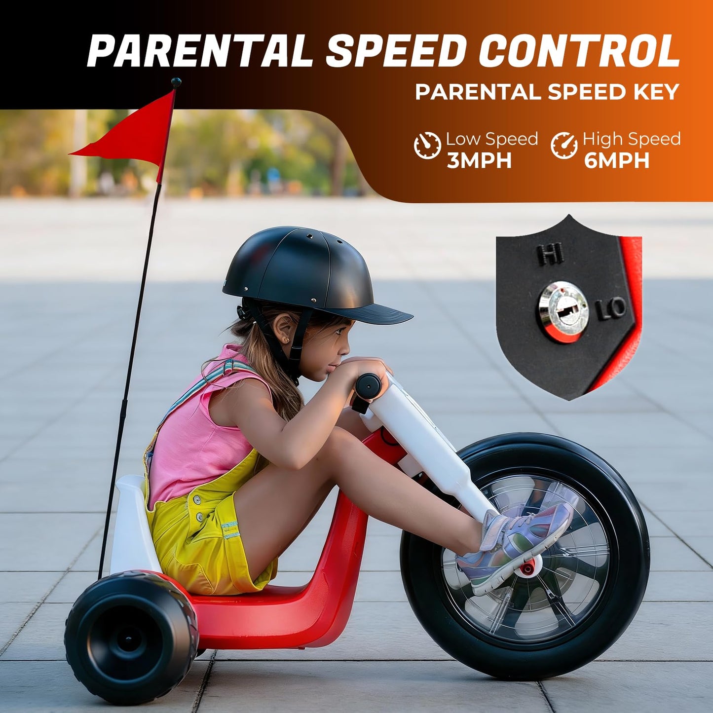 Electric Tricycle for Toddlers 3-5 Year Olds, Toddler Bike with 2-Speed Control, Kids Balance Bike with LED Lights, Adjustable Seat, 66Lbs Load Capacity
