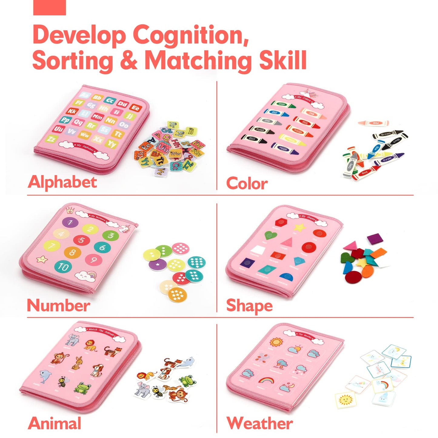 hahaland Busy Book for Toddlers 1-3, Montessori Toys for 1 Year Old, Educational Toddler Car Airplane Travel Toys for Ages 1-3 One Two Year Old Gifts