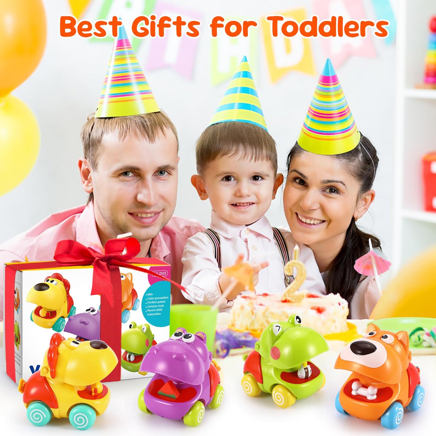 Palmatte Baby Toys 1 Year Old Boy: Infant Cars for Toddlers 1-3 Push and Go Car Baby Toys 18 Months Toddler Toy Age 1 2 3 Year Old Boys Toy Boy Gifts 1st First Birthday Gifts for 1-3 Boys Girls