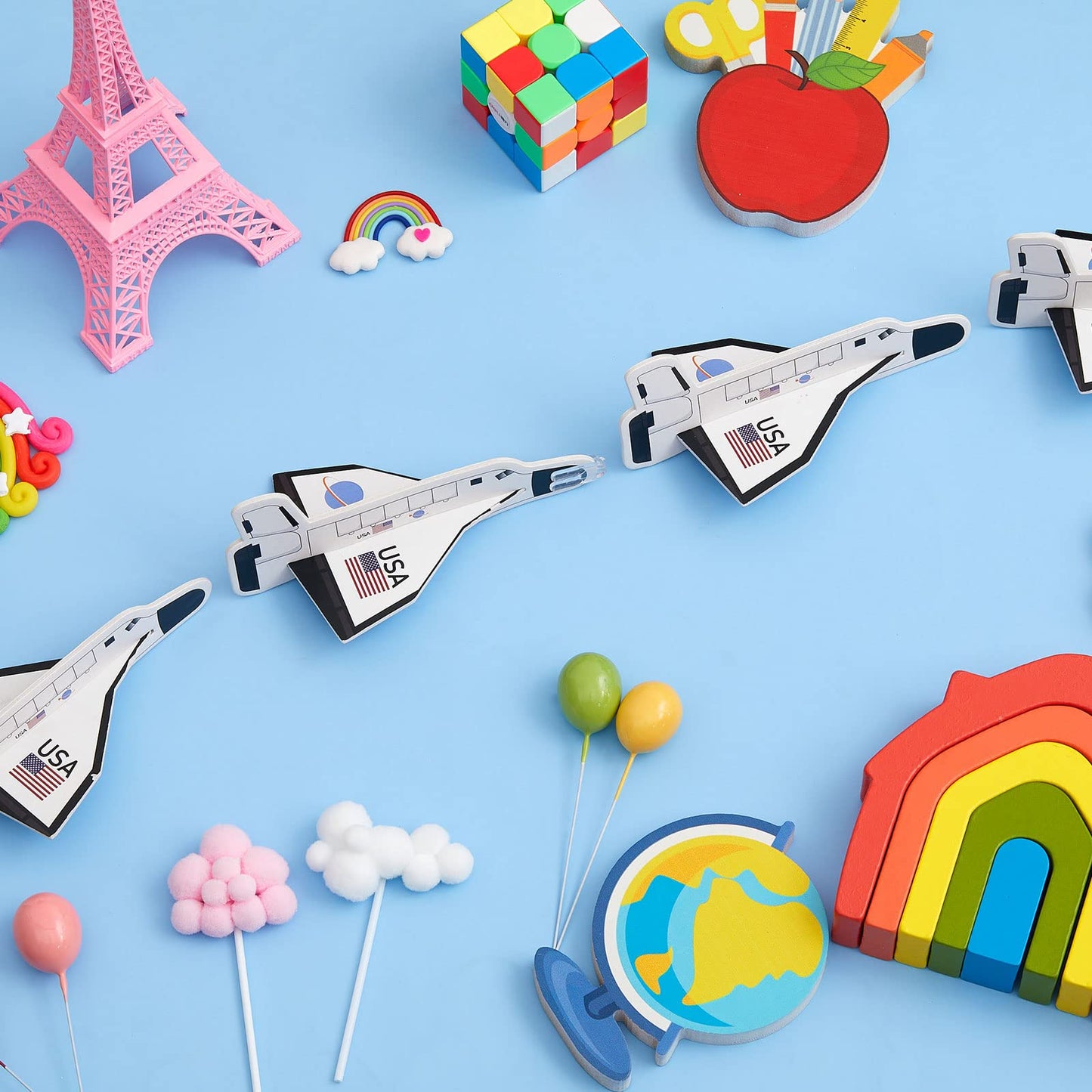 Lewtemi Set of 36 Gliders, Space Shuttle Toys Plane Flying Toys for Boys and Girls, Foam Airplane Glider for Outer Space Party Favors, Birthday Party Indoor and Outdoor