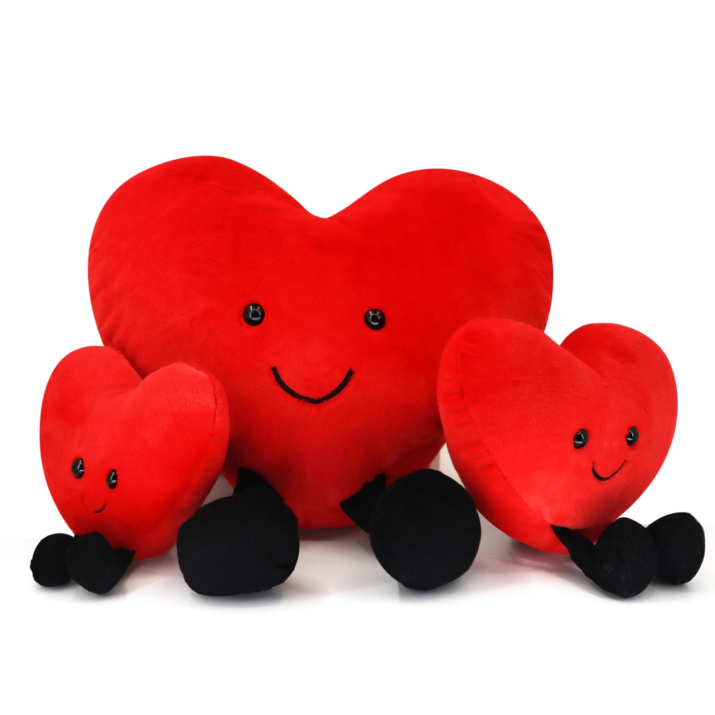 CNAANA Valentine's Day Heart Pillow,Cute Red Love Pillow Plush Toy,Valentine's Day Gifts for Girls and Boys (5 inch)