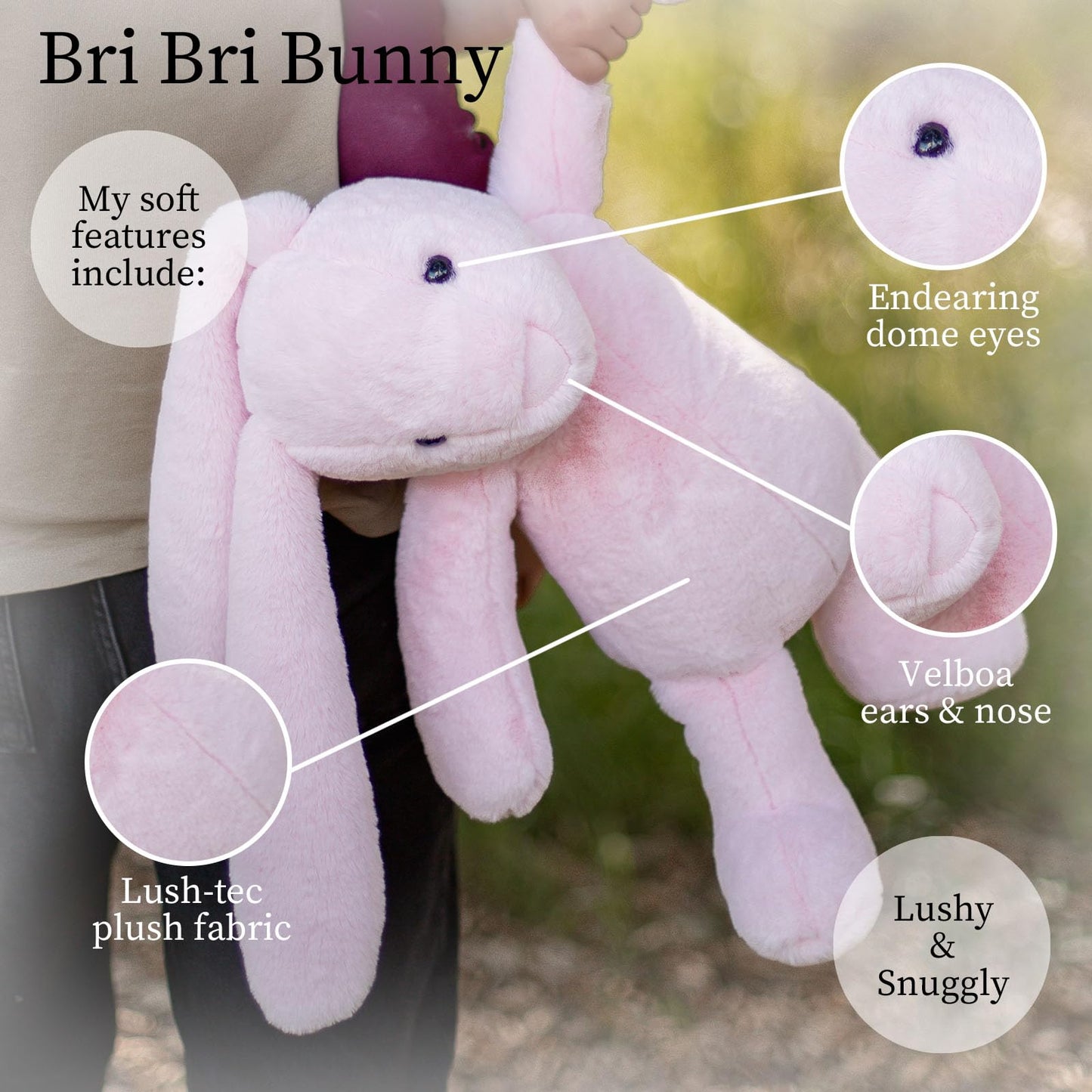 World's Softest Plush Stuffed Animal for Baby, Toddler, Kids, Adults - Adorable Toy Made from Kid-Friendly, Quality Materials - Lushee Rose BriBri Bunny 20"