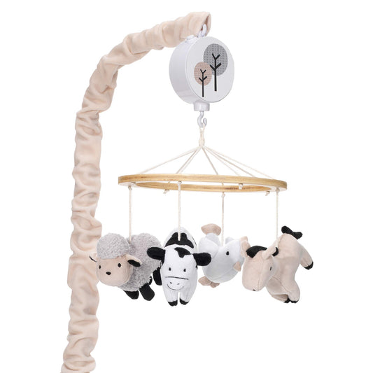 Lambs & Ivy Baby Farm Animals Musical Baby Crib Mobile Soother Toy