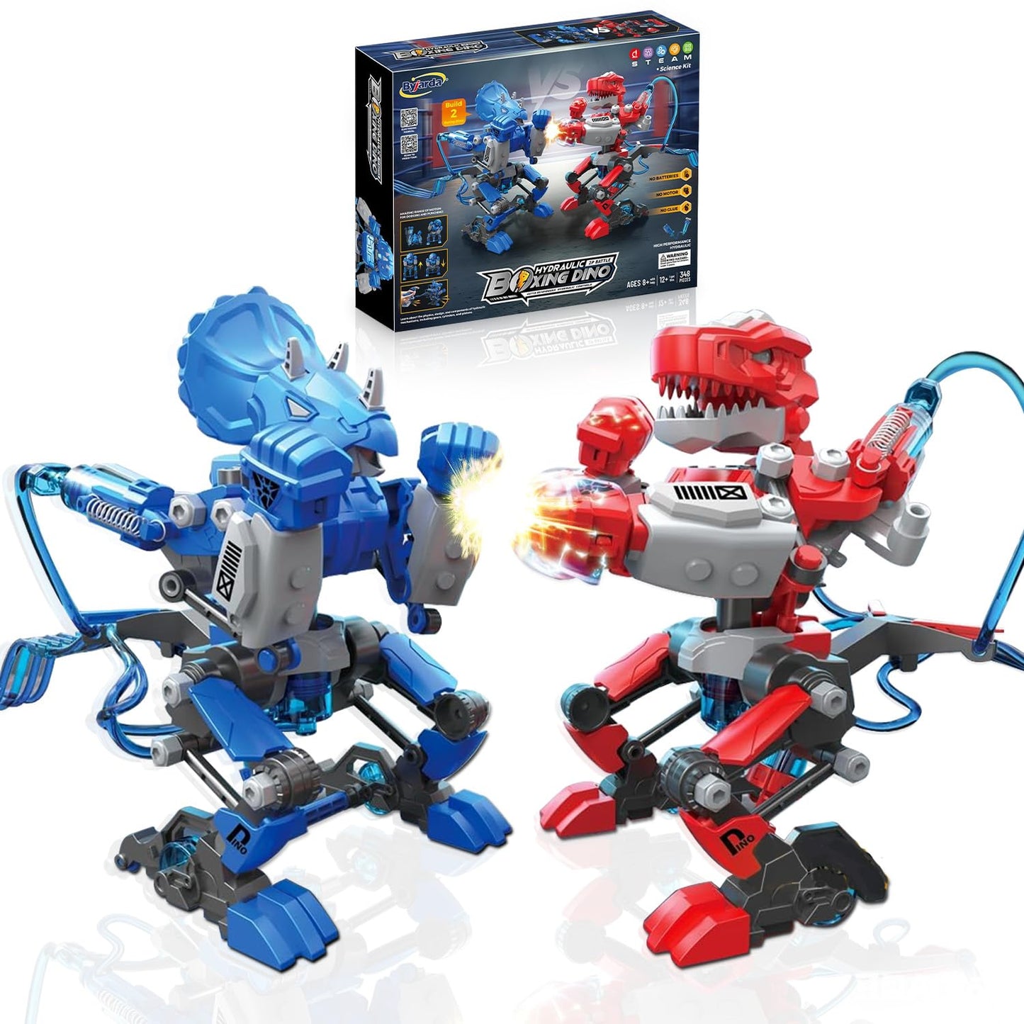 RiteHold Hydraulic Boxing Bots STEM Robot Building Kit, 2 Hydraulic Powered Battle Fighting Robots, Educational Birthday Gift for 8-12 Year Old Boys & Girls