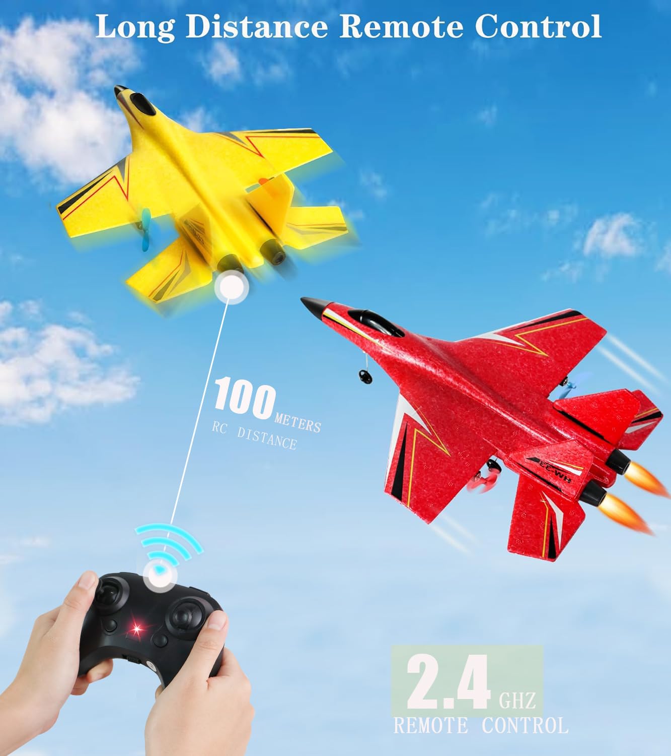 crohorizon Remote Control Airplane for Kids, 2 Channels Foam RC Planes Jet Wireless Toy,Hobby RC Glider Aircraft for Beginners Teen Boys Girls Adult Blue