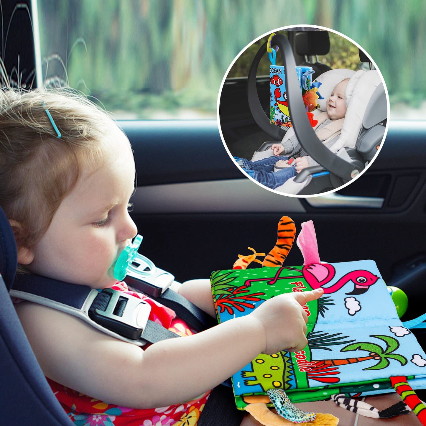 2PCS Baby Books Toys 0-6 Months Infant Tummy Time Sensory Travel Toys 3 4 5 6 Month Crinkle Touch Feel Busy Soft Book for Babies 0-3 3-6 6-12 Months Newborn Essentials Must Haves Boy Girl Shower Gifts