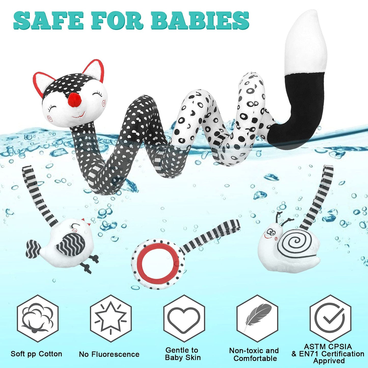 XIXILAND Car Seat Toys Baby Toys 0-3 Months Infant Toys Spiral Stroller Toys & Baby Rattles 0-6 Months Infant Toys 0-3 Months Newborn Toys, Baby Toys Gift for 0 3 6 9 12 Months Girls Boys