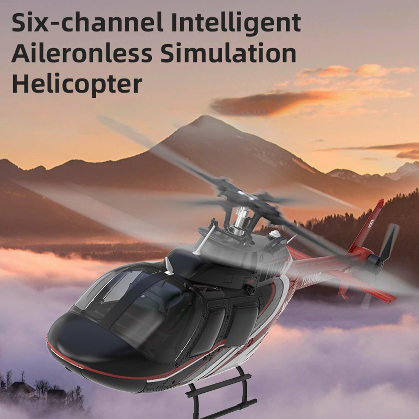 Hylukon 6 Channel Remote Control Helicopter, with Brushless Motors, Altitude Hold, Gyro, Optical Flow Positioning Function, 2.4GHz Aileronless Mini Aircraft Toy for Beginners Teens Adults