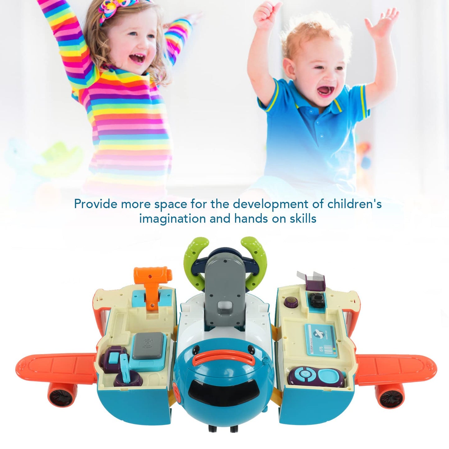 Cartoon Deformation Airplane 3 in 1 Electric Track Multifunctional Steering Wheel Driving Simulation Toys , Mist Spay Storage Transport Plane goods , Mist Spay Storage Transport Plane goods , Cartoo