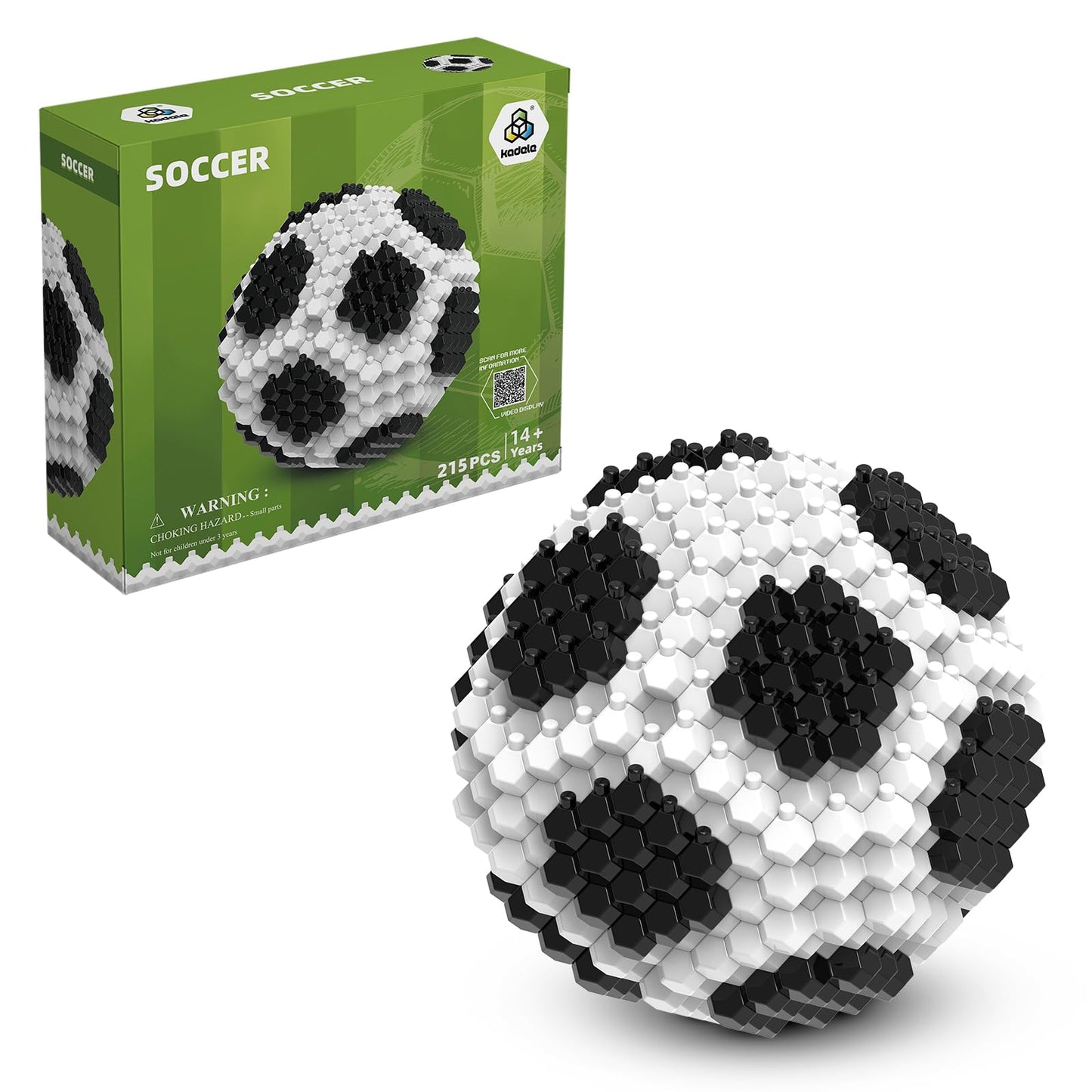 KADELE Fun Soccer Building Set 215 Pieces, Extremely Challenging STEM Building Blocks Decor for Adults Kids, Micro 3D Educational Toys for Boys Girls Ages 14 and Above