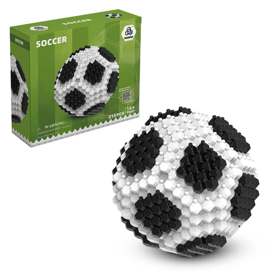 KADELE Fun Soccer Building Set 215 Pieces, Extremely Challenging STEM Building Blocks Decor for Adults Kids, Micro 3D Educational Toys for Boys Girls Ages 14 and Above