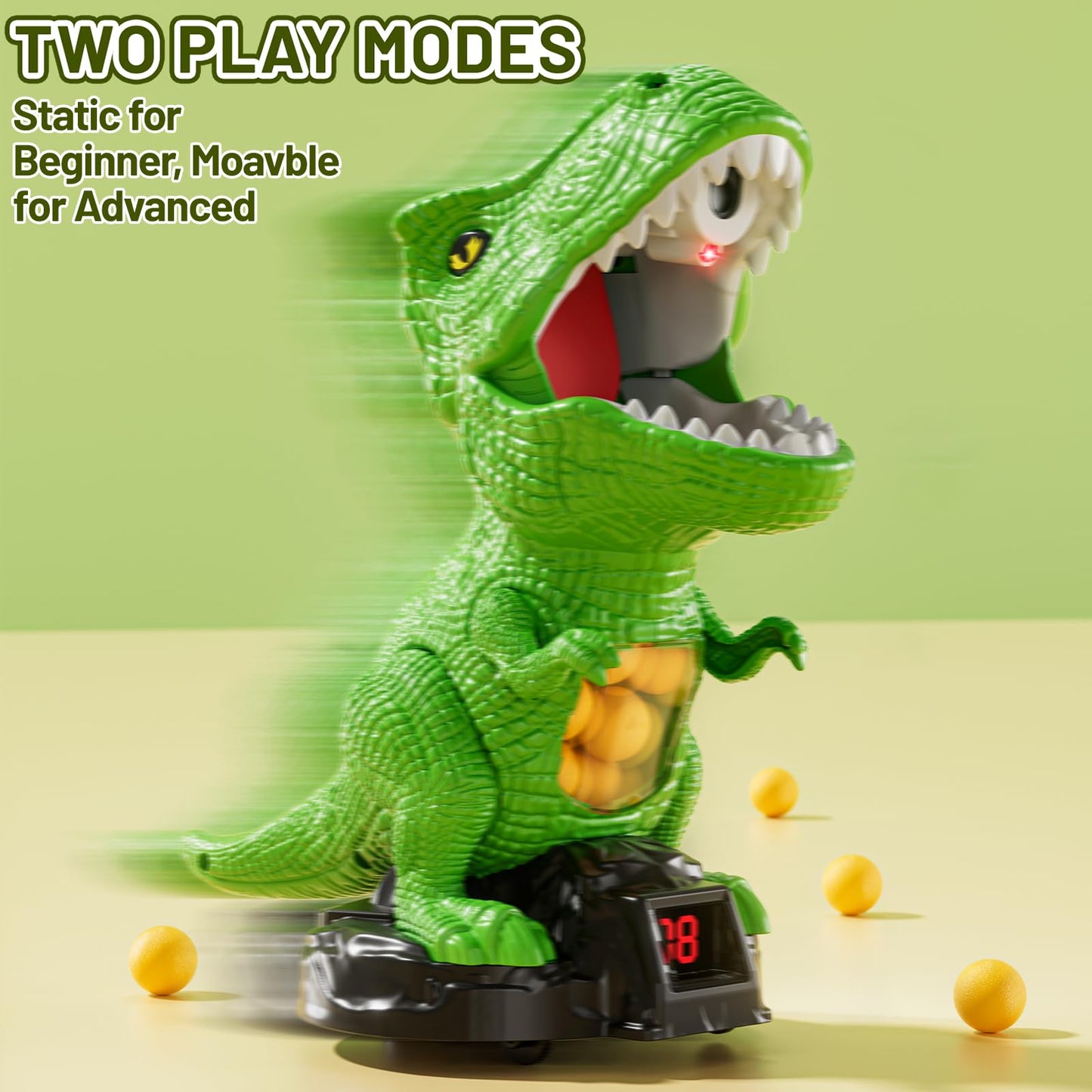 NIPLOOOW Moveable Dinosaur Shooting Toys for Kids 3-8 Years, Movable Shooting Target Toy with Air Pump Launcher, Interactive Competition Game Gift for Boys and Girls Ages 3 4 5 6 7 8 Years Old