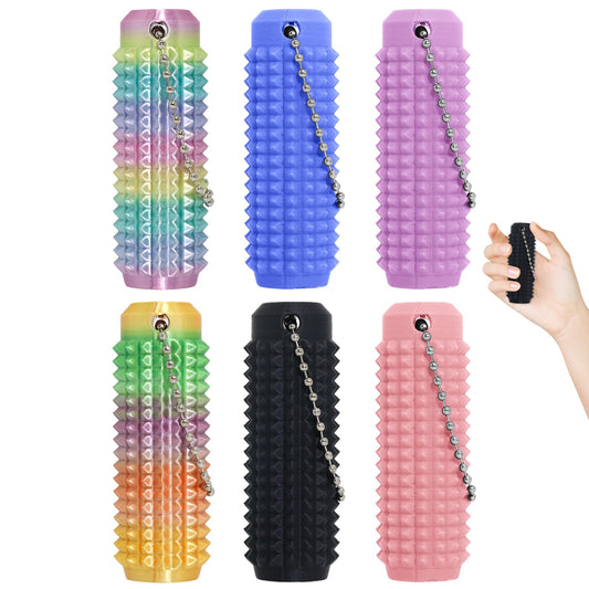 Little Ouchies Fidget Toys,Pain Stim Fidget Toy Reduce Stress for Adults,Anxiety Relief Pain Stim,Spiky Fidget Keychain for Anxiety and Stress Reduction,Novelty Gifts for Friends 6PCS