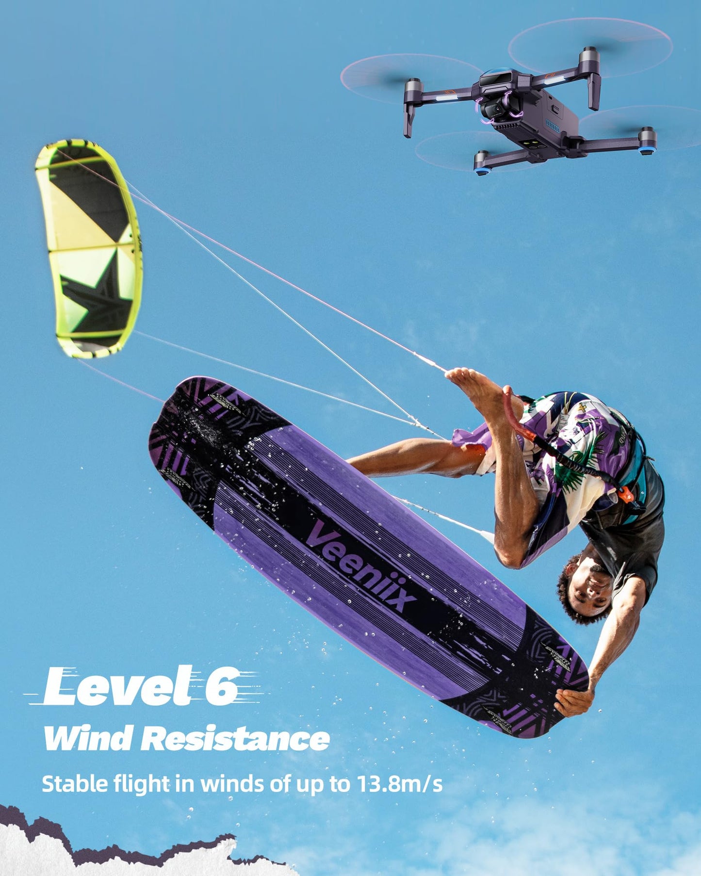Veeniix Drones with Camera for Adults 4K, 70Min Long Flight Time, Gimbal & EIS 4K/30FPS Professional Drone, 3KM Long Range, GPS Auto Return, Easy App-Controlled, Integrated FAA Remote ID