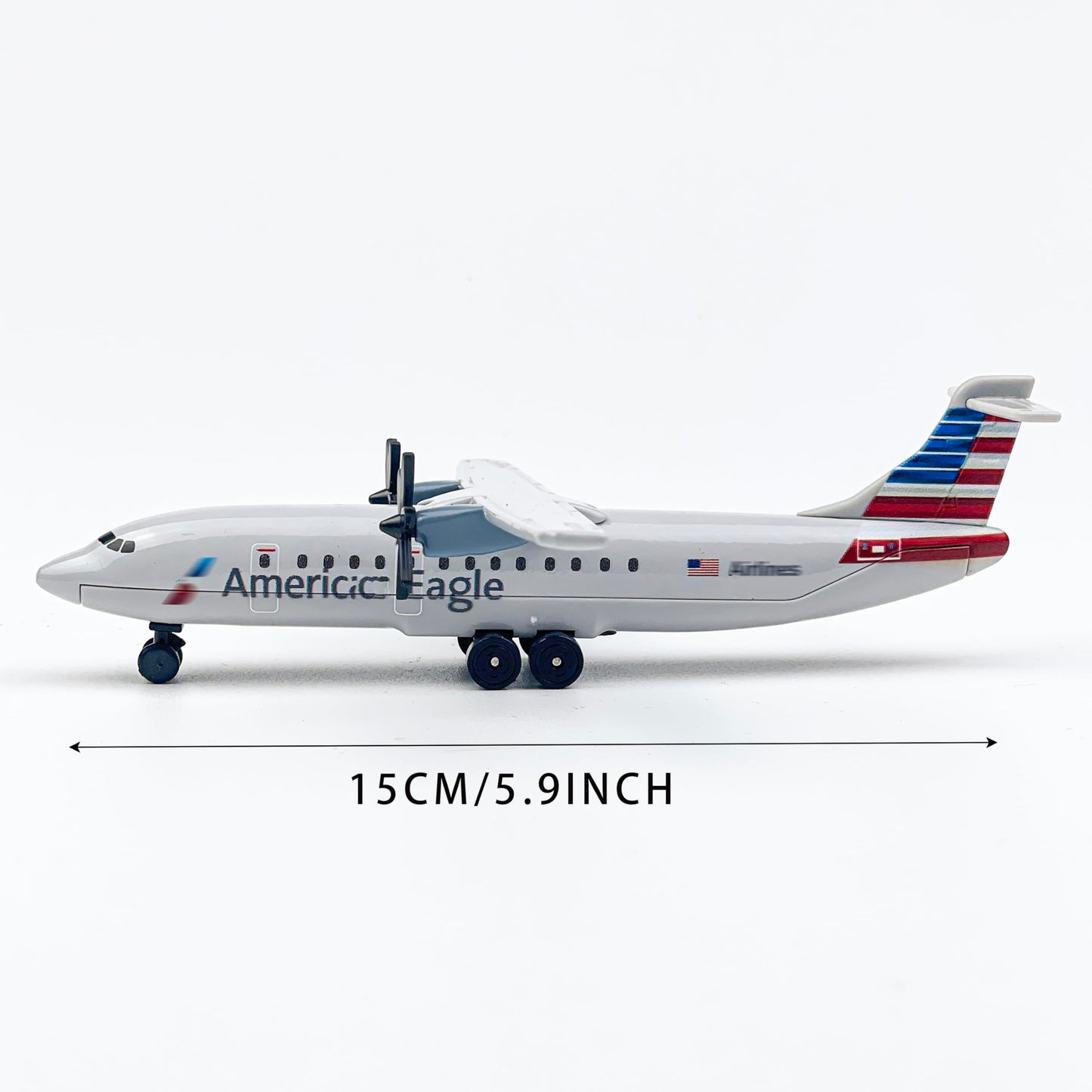 WngAur Die-Cast Propeller American Airplane Model – 6 Inch Alloy Plane with Rolling Wheels – Miniature Aircraft Collectors & Aviation Enthusiasts