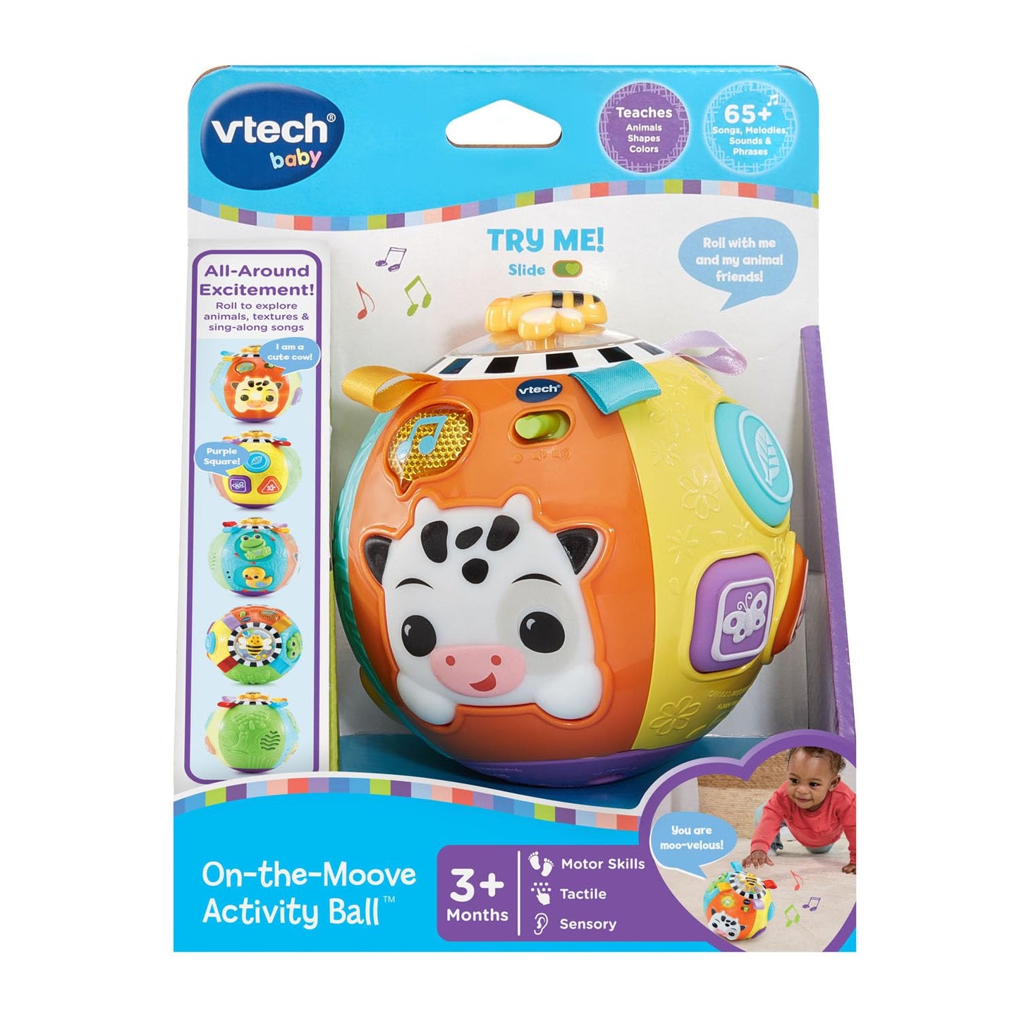 VTech Baby On-the-Moove Activity Ball with Textures, Orange