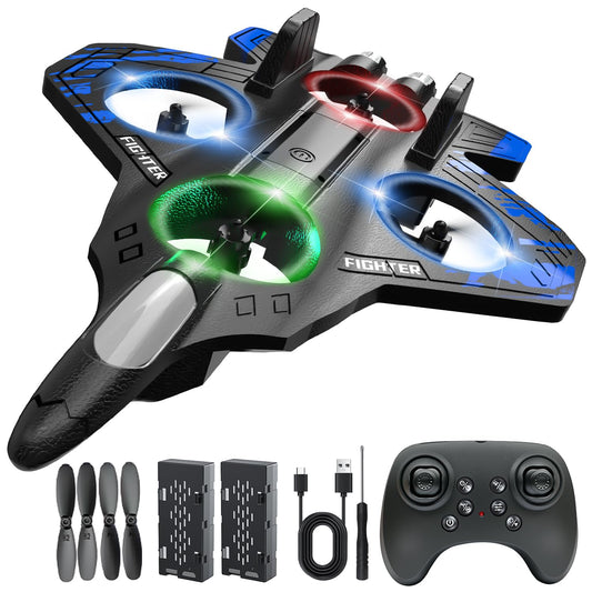 Lovovia Foam Remote Control Airplanes, RC Planes with Light, RC Airplane Fighter Jet for Kids Adults 8-16, 360° Flip, Stunt Roll, Drones for Kids 8-12, Airplane Toy Gifts for Kids Boys(White)