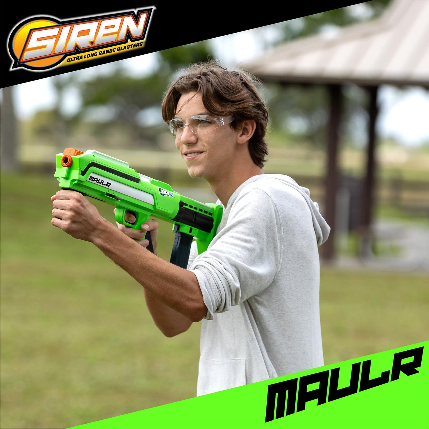 Siren Blasters Maulr Ultra Long Range Foam Dart Blaster, Pump-Action Multi-Shot, 200 Ft Range, 220 FPS, Adjustable Fire Power (Control Speed and Distance), 10-Dart Magazine, Outdoor Games, Ages 14+