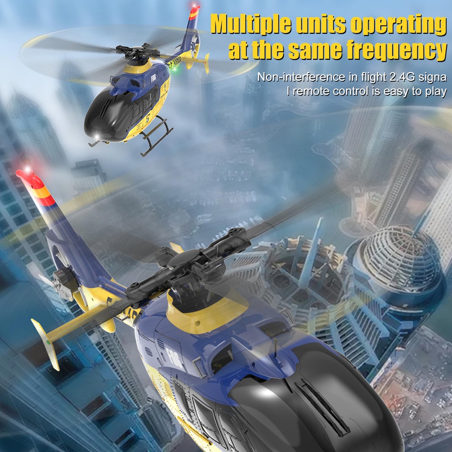 Hylukon F06 Remote Control Helicopter, 6-Axis Gyro RC Helicopter with Brushless Motors, Altitude Hold, Optical Flow Positioning Function and LED Lights, 2.4GHz Mini Aircraft Toy for Teens Adults
